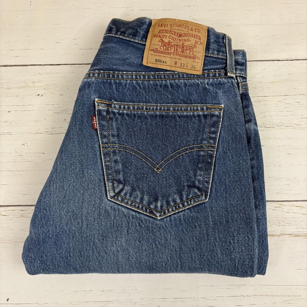 Levi's 501 XX Jeans Vintage Shrink To Fit Made In Mexico Mens 33x34 (32X33)